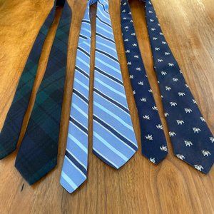 3x Boys Neck ties: Brooks Bros, Crewcuts - blue